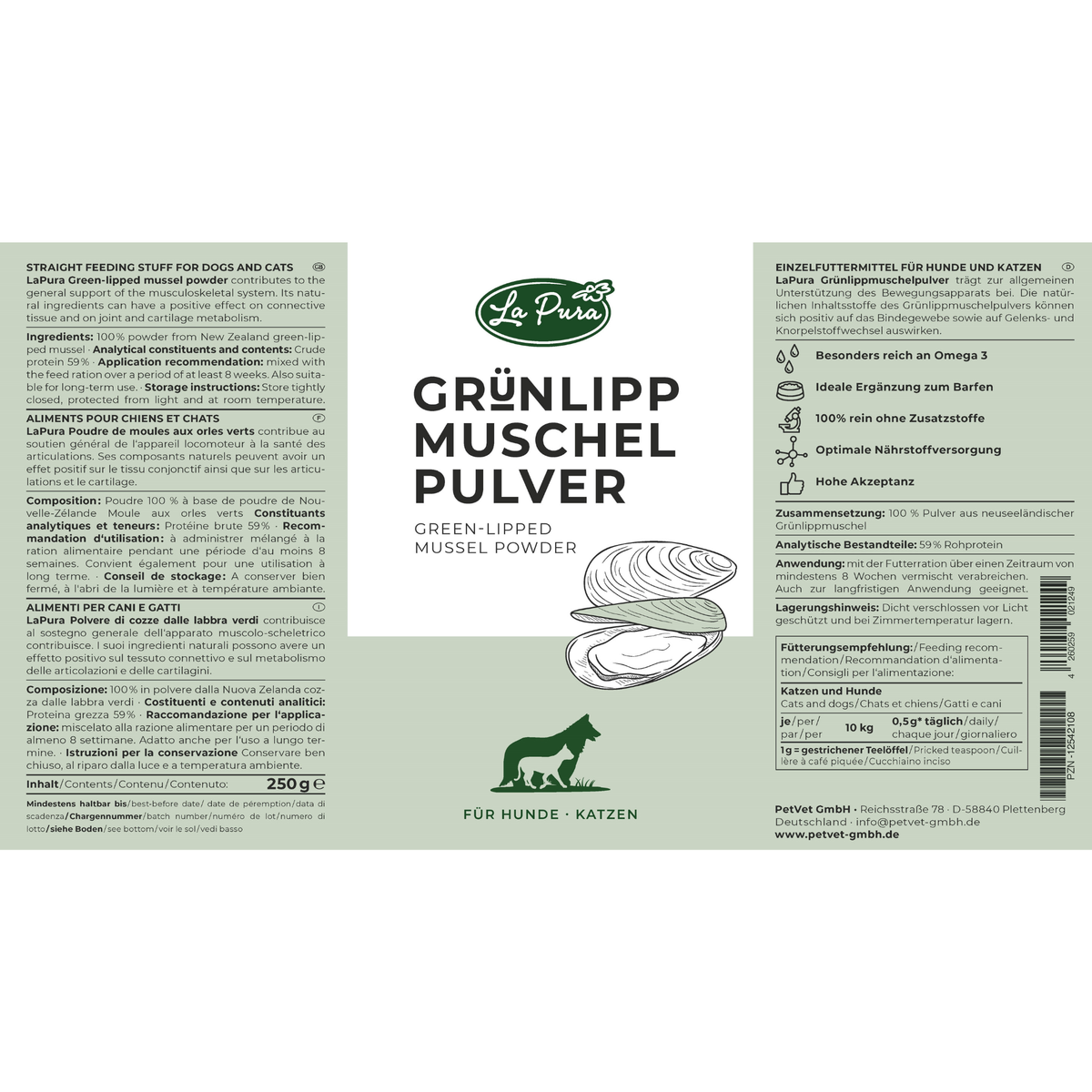 LaPura Grünlippmuschelpulver 250 g