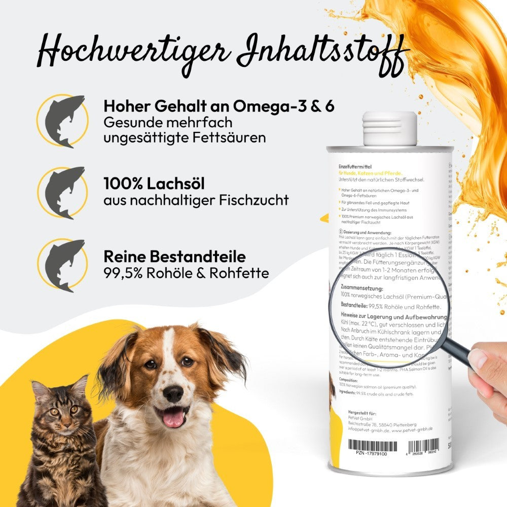 PHA Lachsöl für Hunde, Katzen und Pferde
