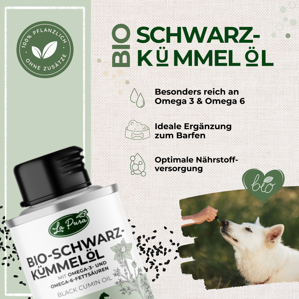 LaPura Bio-Schwarzkümmelöl für Hunde und Pferde
