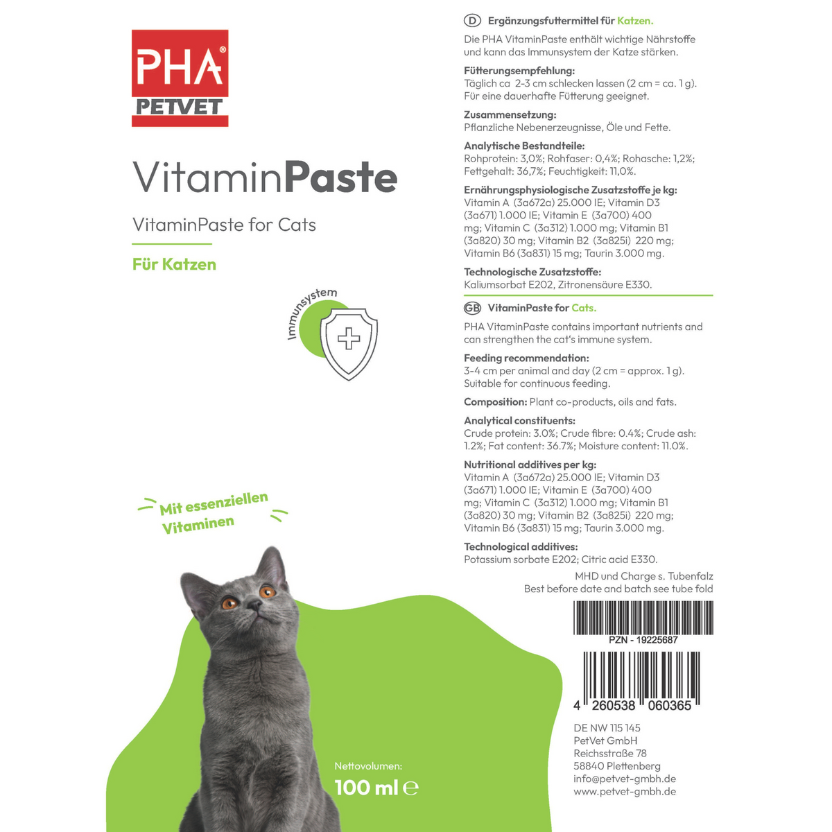 PHA VitaminPaste für Katzen - 100 ml