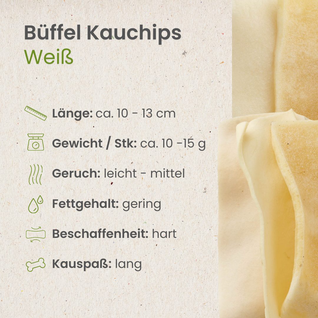 Büffel-Kauchips, weiß