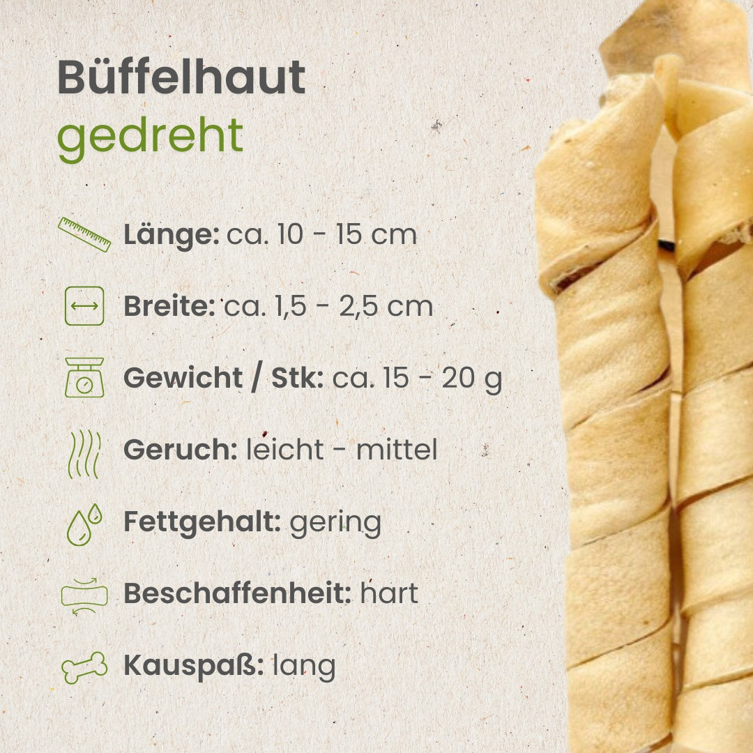 Büffel-Haut, gedreht