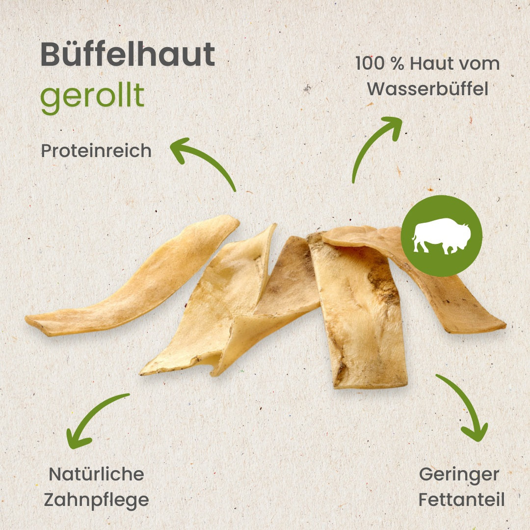 Büffel-Haut, gerollt