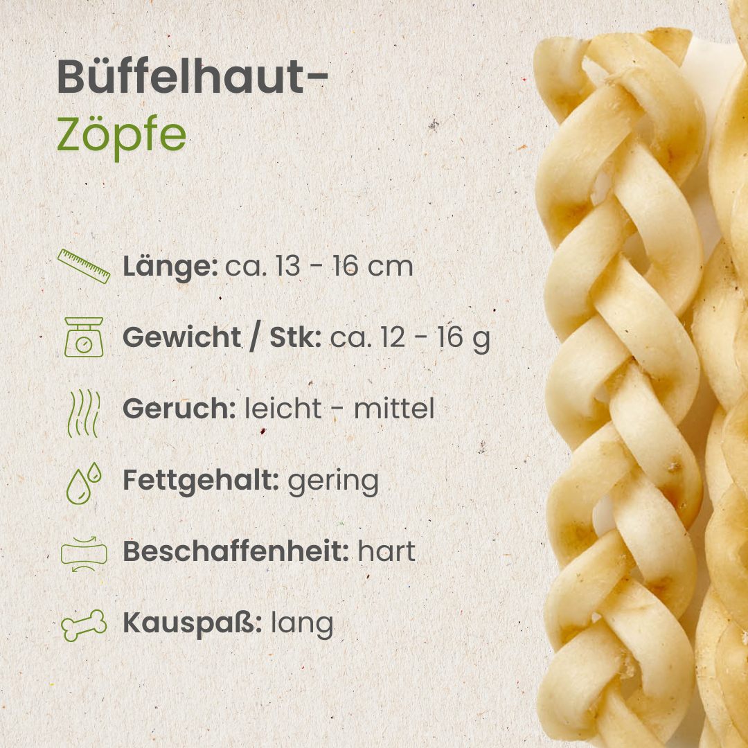 Büffelhaut-Zöpfe