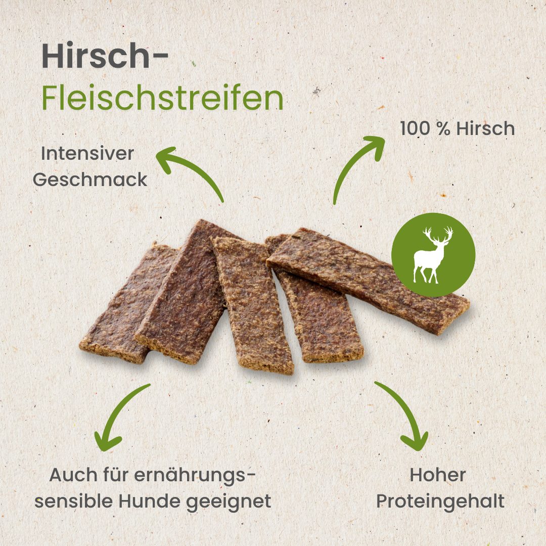 Hirsch-Fleischstreifen