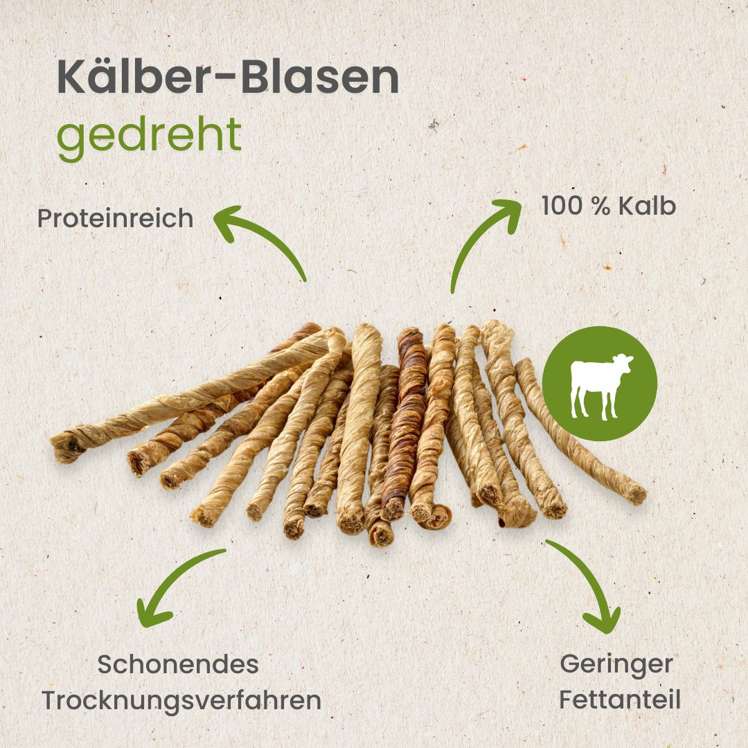 Kälber-Blasen, gedreht