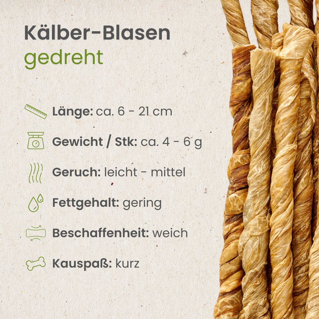 Kälber-Blasen, gedreht