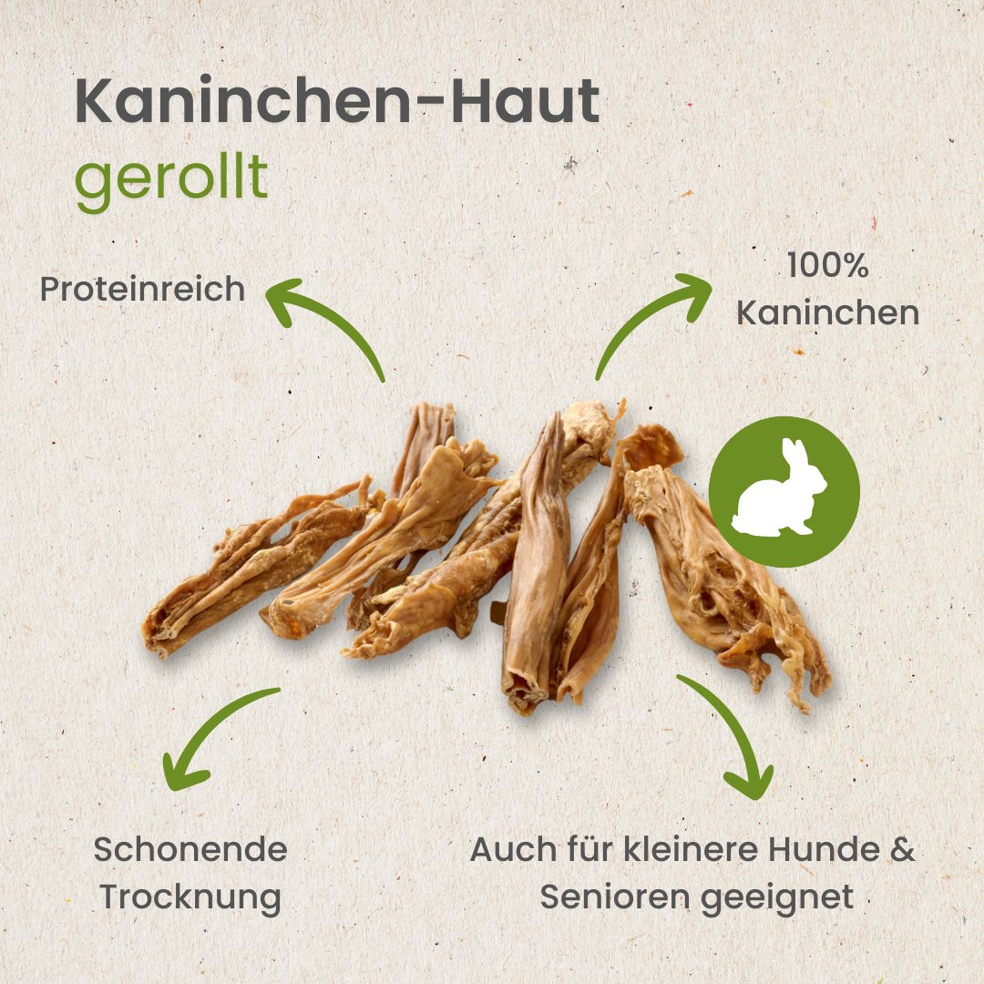 Kaninchen-Haut, gerollt