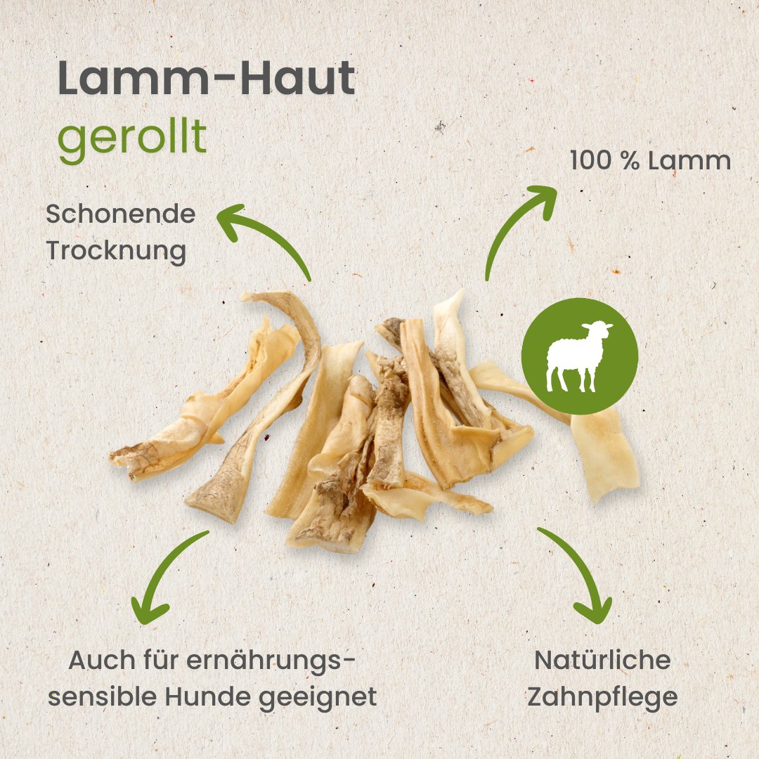 Lamm-Haut, gerollt