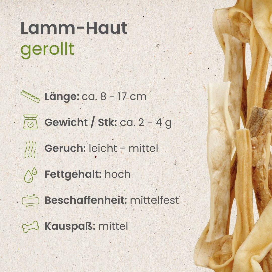 Lamm-Haut, gerollt