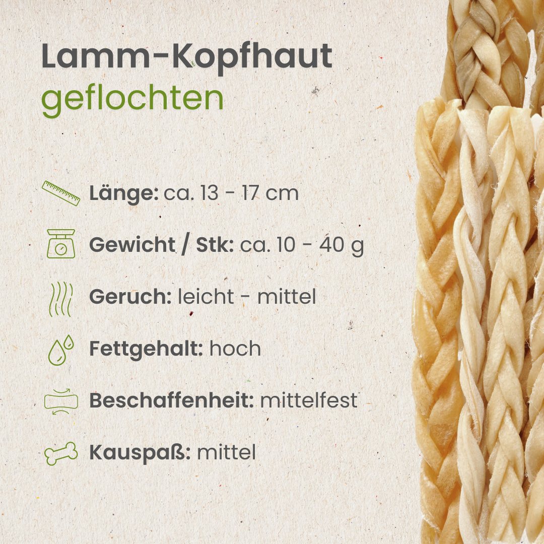 Lamm-Kopfhaut, geflochten