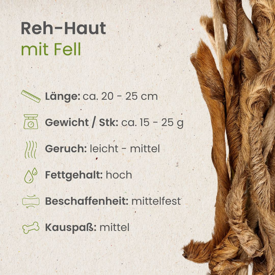 Reh-Haut, mit Fell