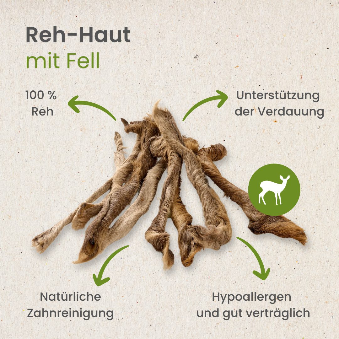 Reh-Haut, mit Fell