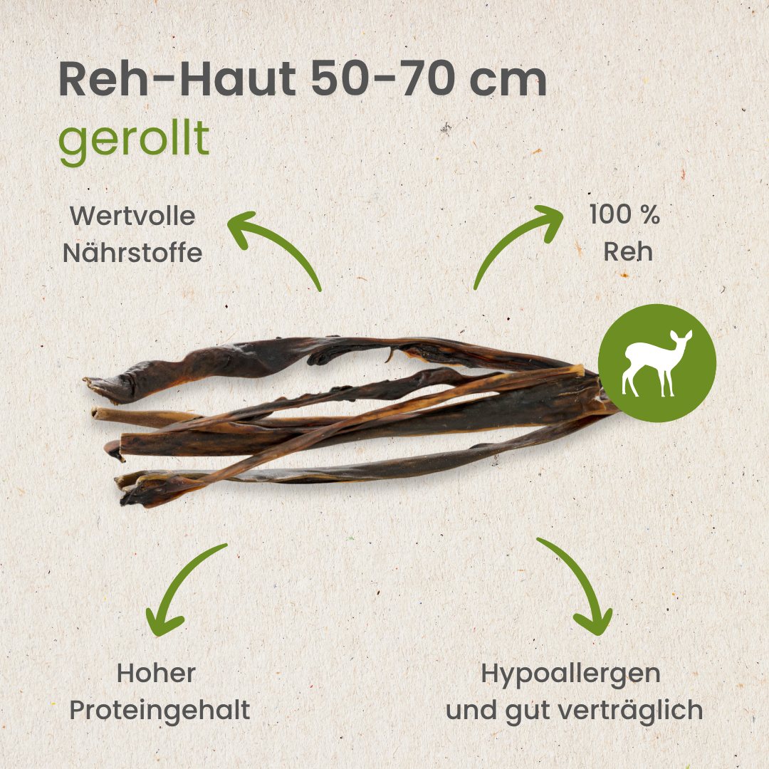 Reh-Haut 50-70cm, gerollt