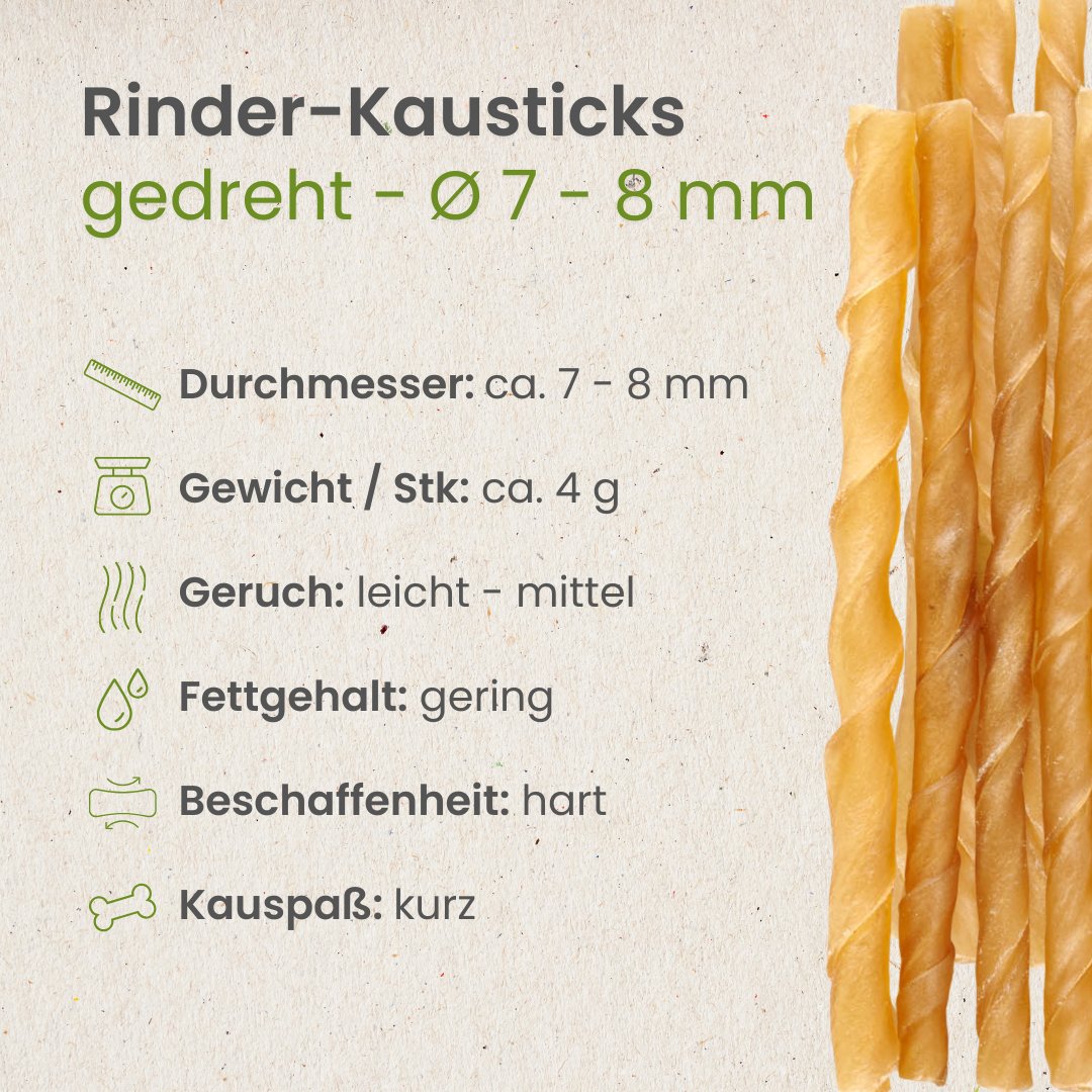 Rinder-Kausticks, gedreht - Ø 7 - 8 mm