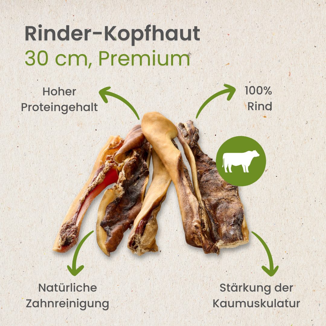 Rinder-Kopfhaut 30cm Premium