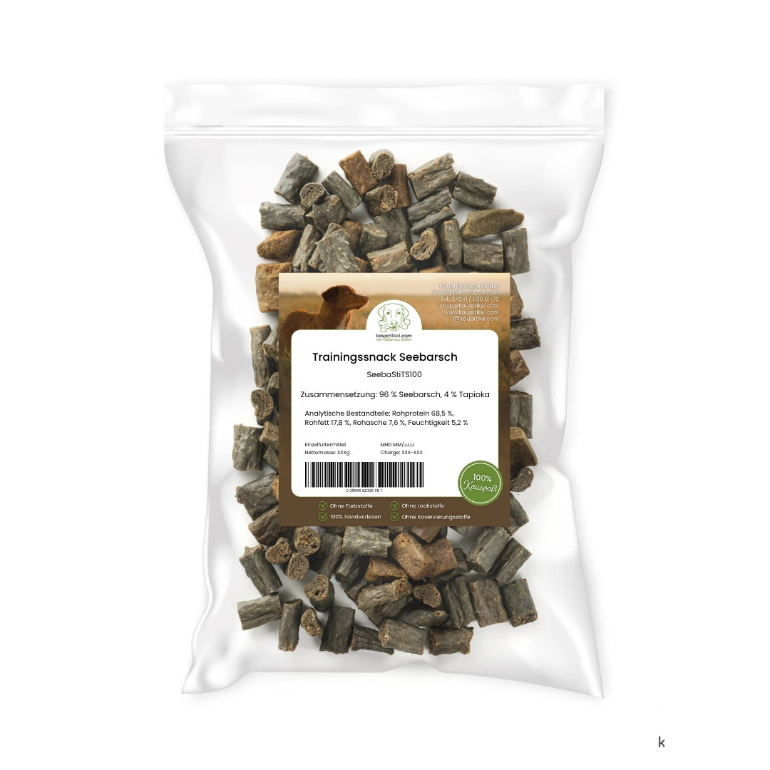 Seebarsch-Sticks-Trainingssnack