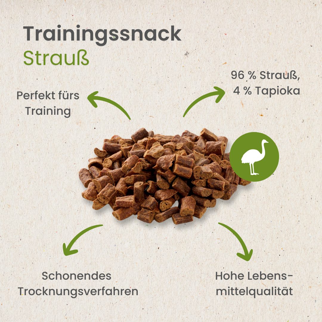 Straußen-Sticks-Trainingssnack