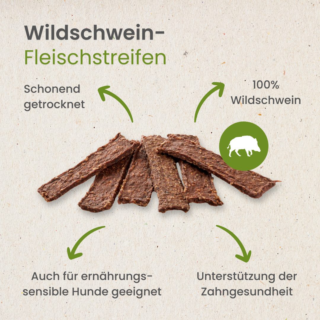 Wildschwein-Fleischstreifen